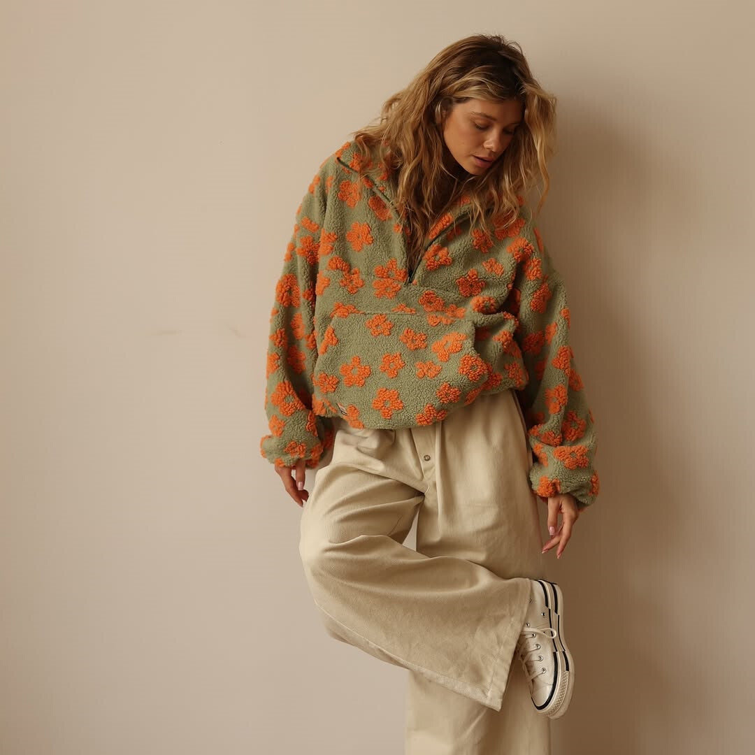 Camille | Pull polaire douceur florale